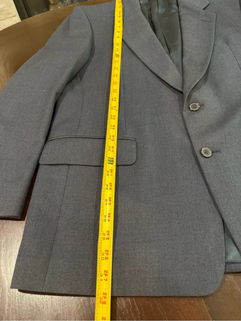 Alan Flusser Saks Fifth Avenue Suit Men 100% Wool Made in Canada Blue